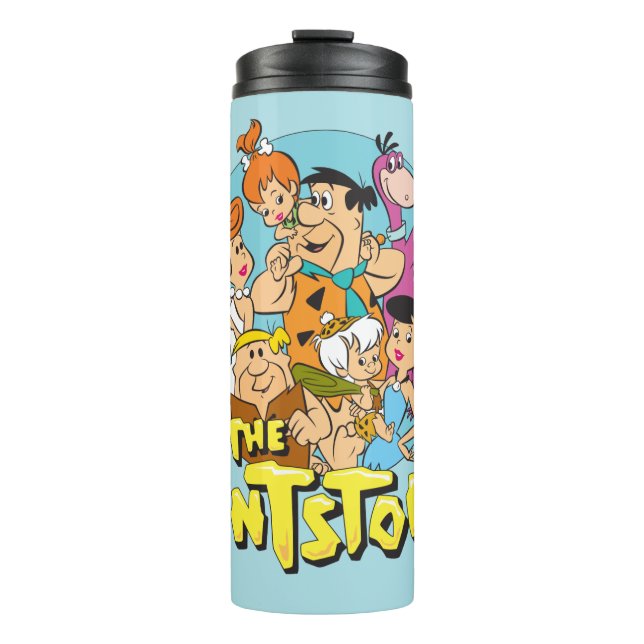The Flintstones and Rubbles Family Graphic Thermal Tumbler (Front)