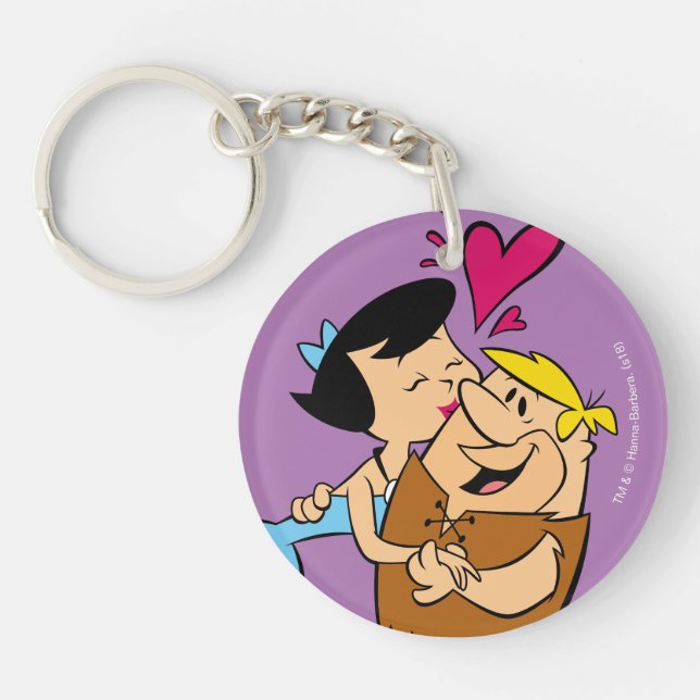 The Flintstones | Betty Kissing Barney Key Ring (Front)