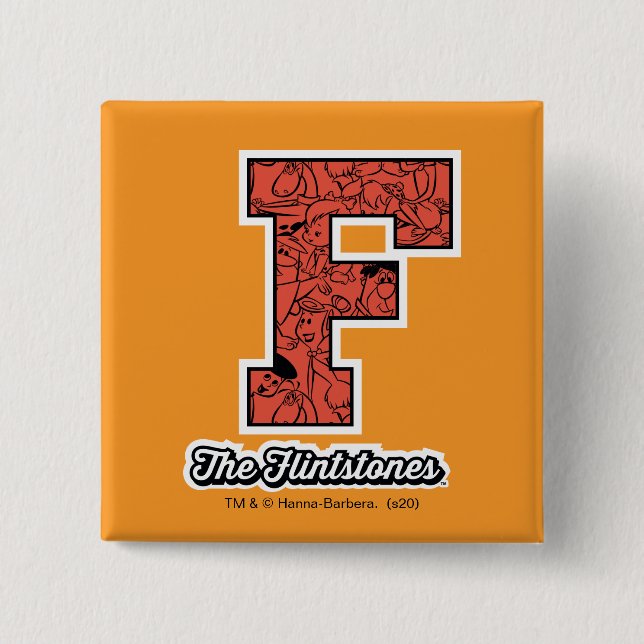 The Flintstones | Collegiate Style Monogram 15 Cm Square Badge (Front)