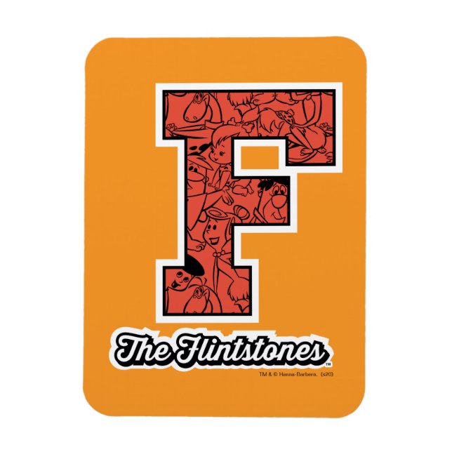 The Flintstones | Collegiate Style Monogram Magnet (Vertical)