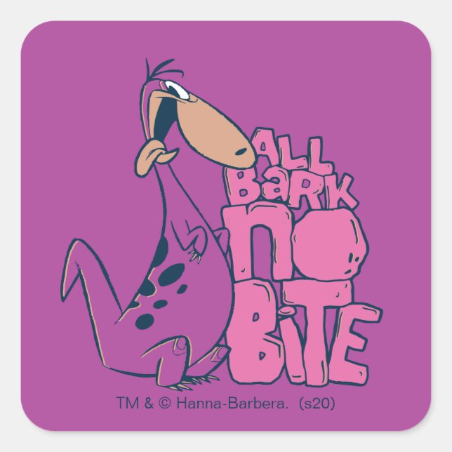The Flintstones | Dino - All Bark No Bite Square Sticker (Front)