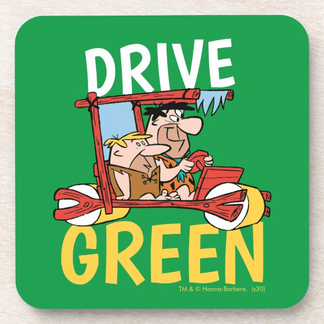 The Flintstones | Fred & Barney - Drive Green Coaster (Front)