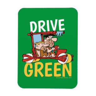 The Flintstones Fred & Barney - Drive Green Magnet