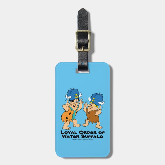The Flintstones | Fred & Barney Water Buffaloes Luggage Tag (Front Vertical)