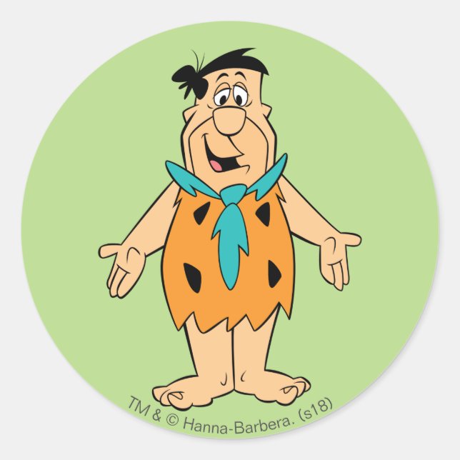 The Flintstones | Fred Flintstone Classic Round Sticker (Front)