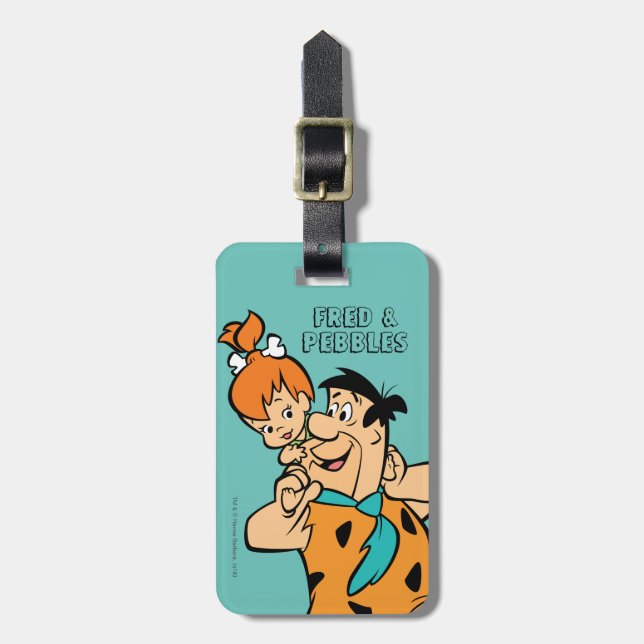 The Flintstones | Fred & Pebbles Flintstone Luggage Tag (Front Vertical)