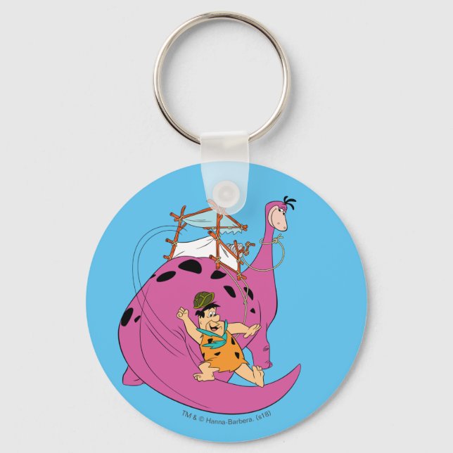 The Flintstones | Fred Sliding Down Tail Key Ring (Front)