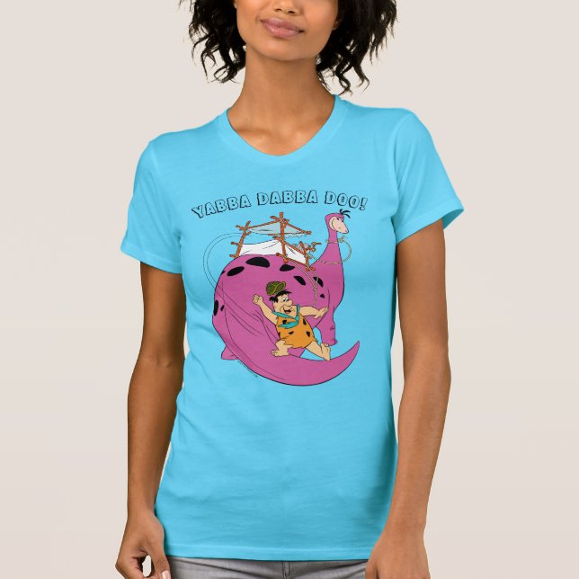 The Flintstones | Fred Sliding Down Tail T-Shirt (Front)