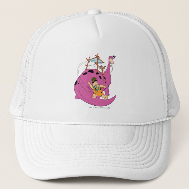 The Flintstones | Fred Sliding Down Tail Trucker Hat (Front)