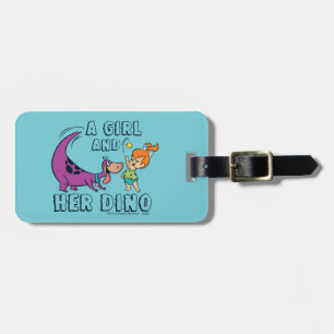 The Flintstones   Pebbles & Dino Play Ball Luggage Tag