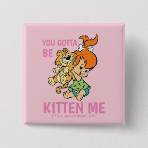 The Flintstones Pebbles & Her Tiger 15 Cm Square Badge