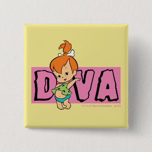 The Flintstones   Pebbles - Little Diva 15 Cm Square Badge