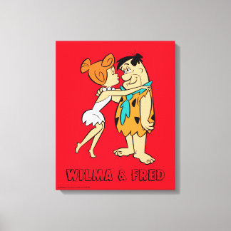 The Flintstones | Wilma Kissing Fred Canvas Print