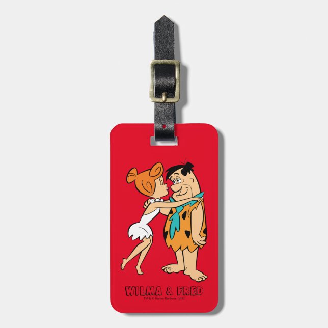 The Flintstones | Wilma Kissing Fred Luggage Tag (Front Vertical)