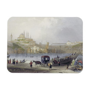 The Floating Bridge, Istanbul, engraved by J.C. Be Magnet