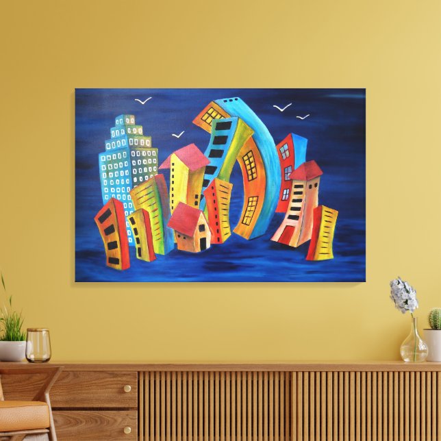 The Floating City Canvas Print (Insitu(LivingRoom))