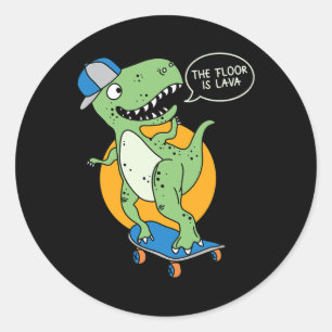 The Floor Is Lava Skateboard Apparel Classic Round Sticker