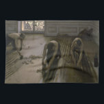 The Floor Scrapers by Gustave Caillebotte Tea Towel<br><div class="desc">The Floor Scrapers (1875) by Gustave Caillebotte is a vintage impressionism fine art painting featuring the artist's studio. Laborers scraping the finish off the hardwood floors in a Paris apartment. About the artist: Gustave Caillebotte (1848-1894) was a French painter, member and patron of artists known as Impressionists, though he painted...</div>