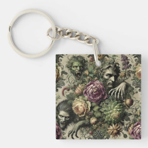 The Florabane Cult – Gothic Floral Design Key Ring