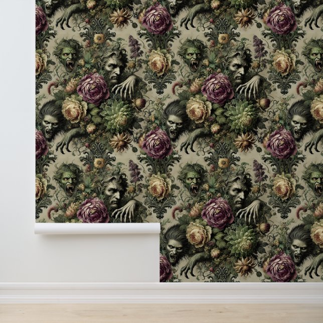 The Florabane Cult – Gothic Floral Design Wallpaper (Application)