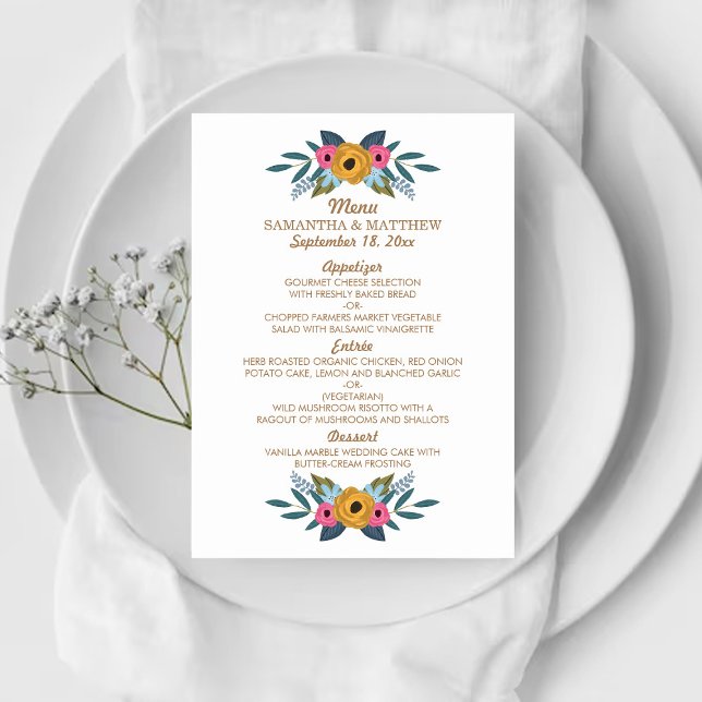 The Floral Wreath White Wedding Collection Menu (Creator Uploaded)