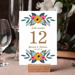 The Floral Wreath White Wedding Collection Table Number
