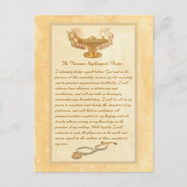 The Florence Nightingale Pledge Postcard (Front)