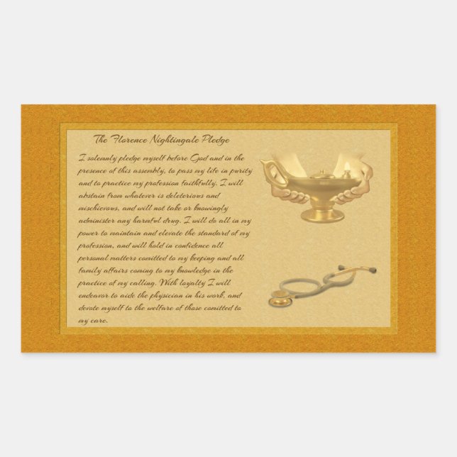 The Florence Nightingale Pledge Rectangular Sticker (Front)