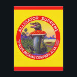 The Florida Alligator Supreme Postcard<br><div class="desc">The alligator reigns in the south,  especially in Florida.  Here's a great vintage fruit crate label repurposed on a new postcard!</div>