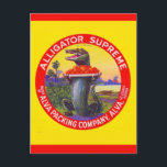 The Florida Alligator Supreme Postcard<br><div class="desc">The alligator reigns in the south,  especially in Florida.  Here's a great vintage fruit crate label repurposed on a new postcard!</div>
