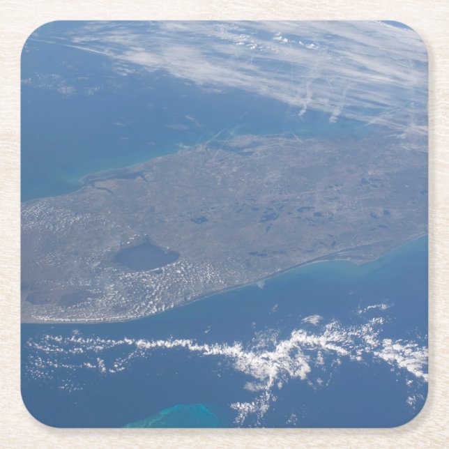 The Florida Peninsula. Square Paper Coaster (Front)