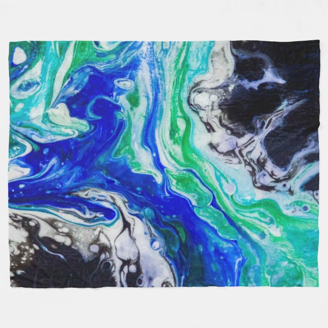 The flow of the River abstract painting Fleece Blanket (Front (Horizontal))