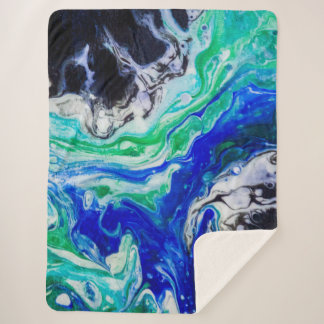 The flow of the River abstract painting Sherpa Blanket