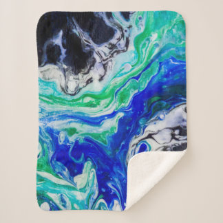 The flow of the River abstract painting Sherpa Blanket