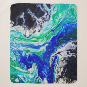 The flow of the River abstract painting Sherpa Blanket