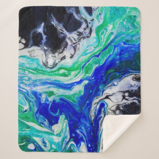 The flow of the River abstract painting Sherpa Blanket