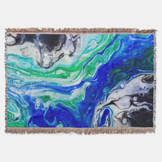 The flow of the River abstract painting Throw Blanket (Front)