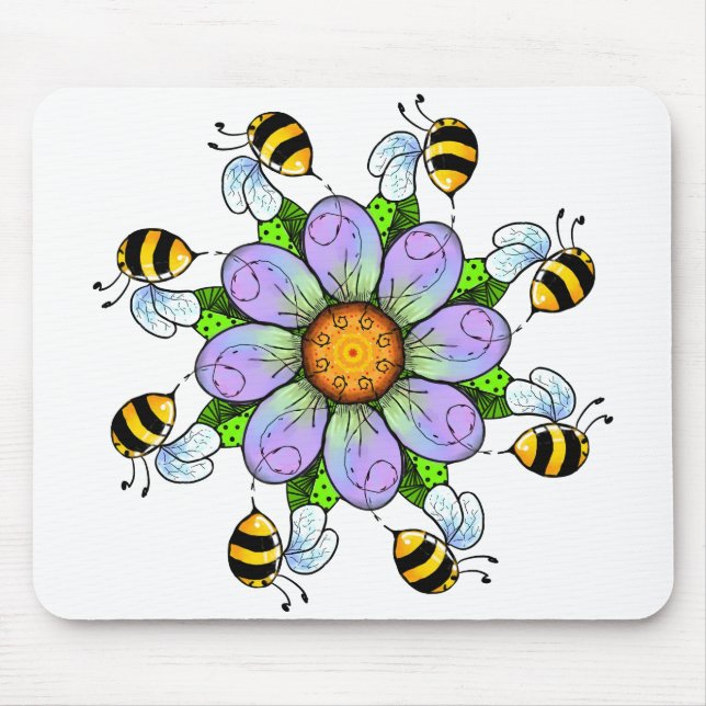 The flower and the bees mouse pad (Front)