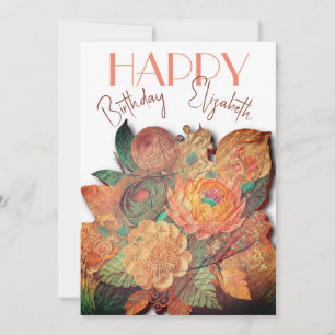 The flower bouquet - Wood - Birthday Card