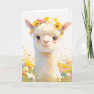 The Flower Crowned Alpaca Card