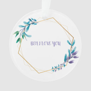 THE FLOWER DECORATION IS BLUE AND I LOVE YOU