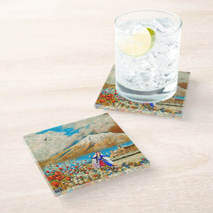 The Flower Girl Glass Coaster