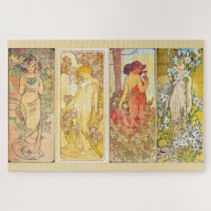 The Flowers 1898 - Mucha’s Floral Art Nouveau  Jigsaw Puzzle