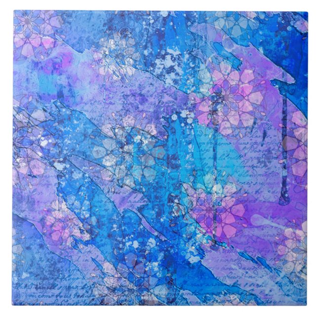 The Flowers Grow in Sapphire Pond Tile (Front)