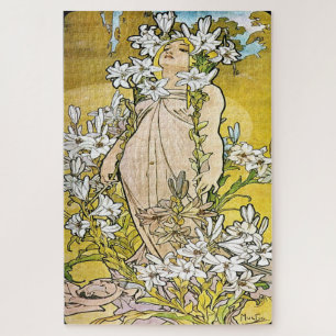 The Flowers - Lily: An Art Nouveau by Mucha Jigsaw Puzzle