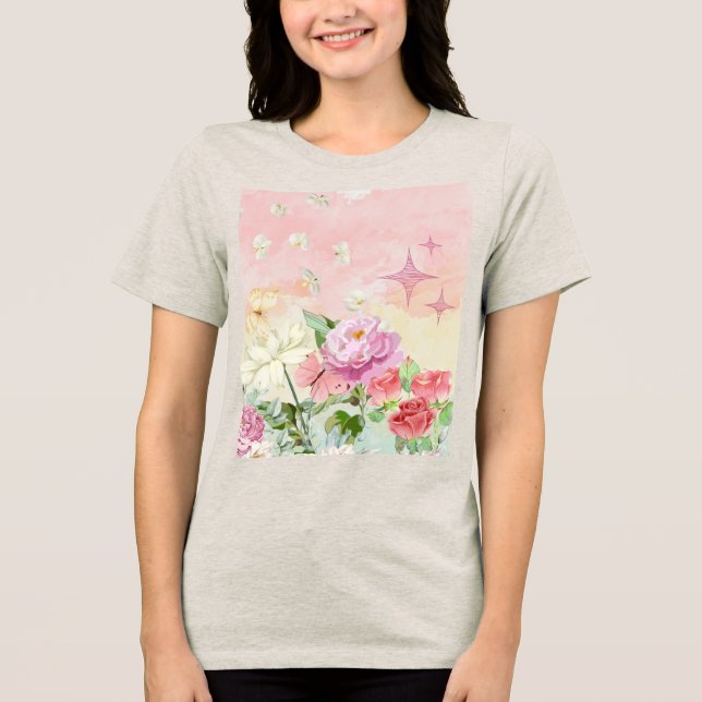 The flowers Tri-Blend shirt (Front)