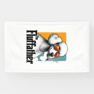 The Fluffather Poodle Vintage Funny Dog Mafia Vect Banner