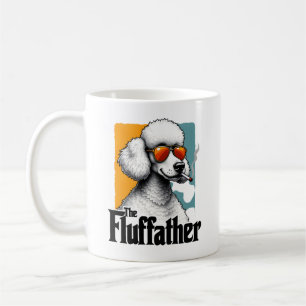 The Fluffather Poodle Vintage Funny Dog Mafia Vect Coffee Mug