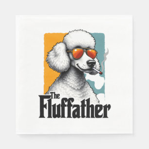 The Fluffather Poodle Vintage Funny Dog Mafia Vect Napkin