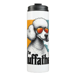 The Fluffather Poodle Vintage Funny Dog Mafia Vect Thermal Tumbler